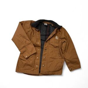 Carhartt Brown Lined Workwear Sherpa Jacket Button Jacket